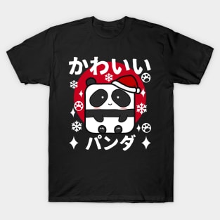 Kawaii Panda Christmas T-Shirt